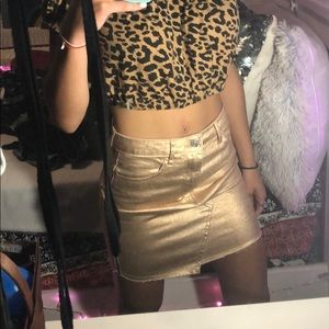 FOREVER 21 gold skimmed skirt